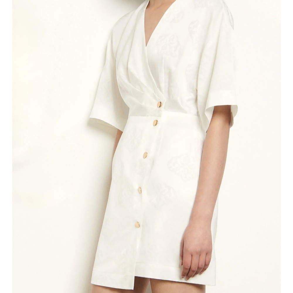Sandro White Button-Down Dress